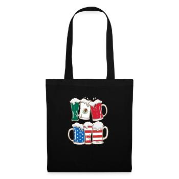 Bière Drapeau mexicain américain Cinco de May - Sac en tissu - noir - Devant