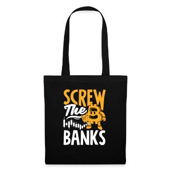 Screw The Banks Freedom Cryptocurrency BTC - Tote Bag - black - Front