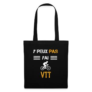 Je peux pas j'ai VTT cadeau cycliste - Sac en tissu - noir - Devant