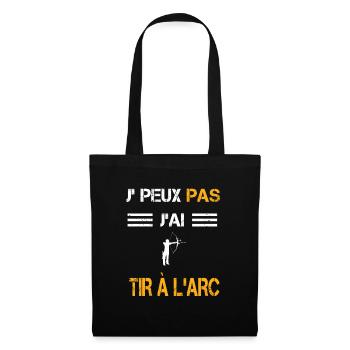 Je peux pas j'ai tir à l'arc cadeau archer - Sac en tissu - noir - Devant