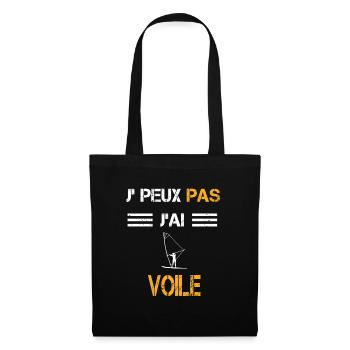 Je peux pas j'ai voile cadeau planchiste - Sac en tissu - noir - Devant