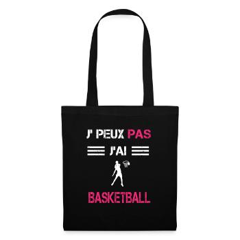 Je peux pas j'ai basketball femme humour - Sac en tissu - noir - Devant