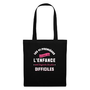 Anniversaire 41 ans Idée cadeau date de naissance - Sac en tissu - noir - Devant