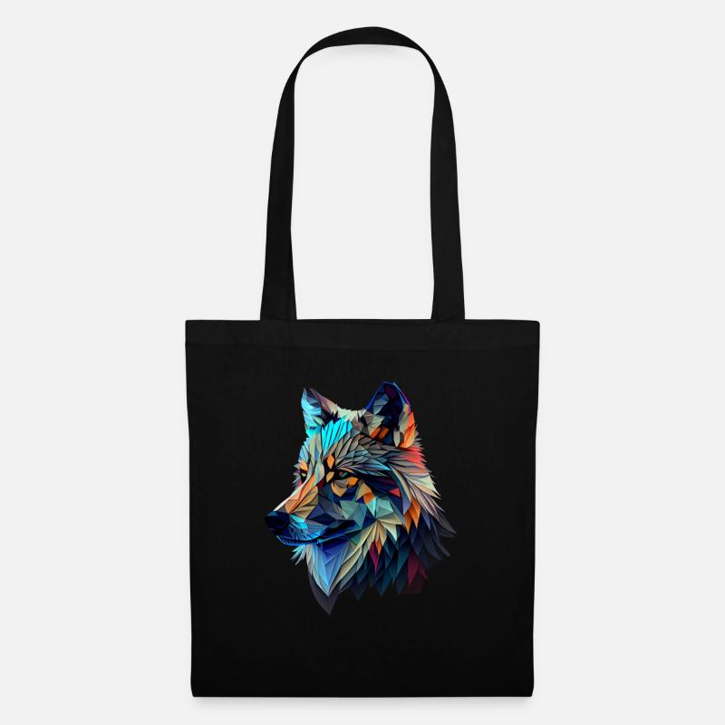 Wölfe Silhouette Naturschutz Tierschutz Wolf - Stoffbeutel - Schwarz