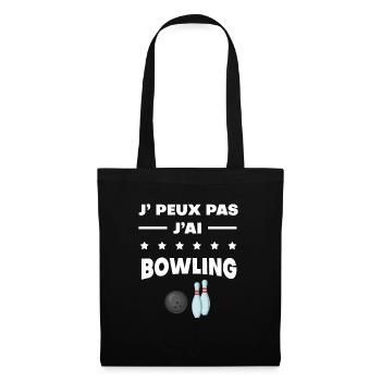 Je peux pas j'ai bowling quilles - Sac en tissu - noir - Devant