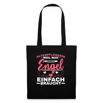Altenpflegerin Weil Man Engel Einfach Braucht - Stoffbeutel - Schwarz - Vorne