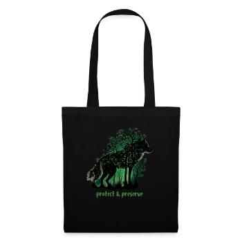 Loups Silhouette Conservation de la nature Bien-être animal Loup - Sac en tissu - noir - Devant