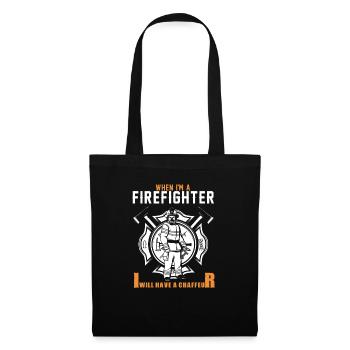 Feuerwehrmann Feuerwehr & Sprüche - Stoffbeutel - Schwarz - Vorne