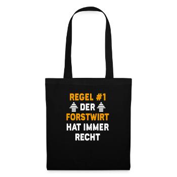 Forstwirt Geschenk Geburtstag Spruch - Stoffbeutel - Schwarz - Vorne