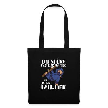 Ich Spüre Das Tier In Mir Es Ist Ein Faultier - Stoffbeutel - Schwarz - Vorne
