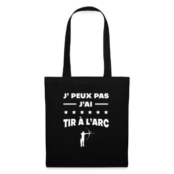 Je peux pas j'ai tir à l'arc cadeau tir - Sac en tissu - noir - Devant