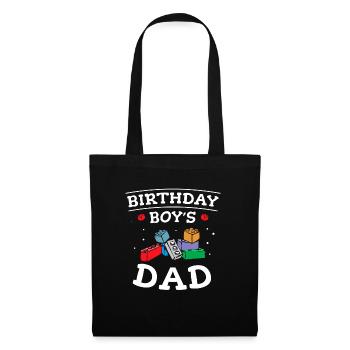 Father of birthday boy builds building blocks - Tote Bag - black - Front