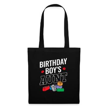 Blocs de construction de la tante du garçon d’anniversaire - Sac en tissu - noir - Devant