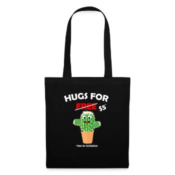 Funny cute cactus valentine costume Hugs For Free - Stoffbeutel - Schwarz - Vorne
