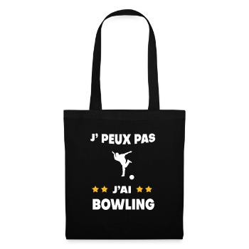 Je peux pas j'ai bowling cadeau bouliste - Sac en tissu - noir - Devant