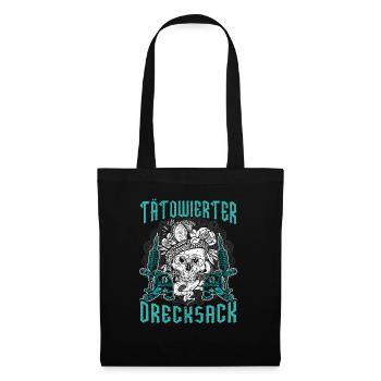 Tätowierter Drecksack Geschenk Tätowierer - Stoffbeutel - Schwarz - Vorne