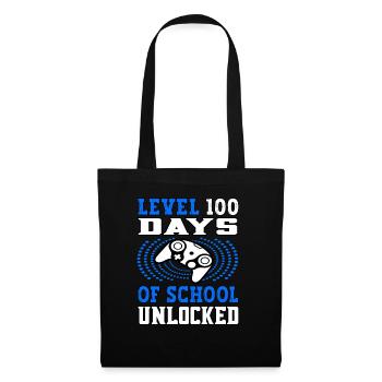 Level 100 Days of school unlocked blue - Tote Bag - black - Front