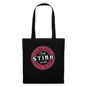 Stina Geschenkidee Geschenk Geburtstag - Stoffbeutel - Schwarz - Vorne
