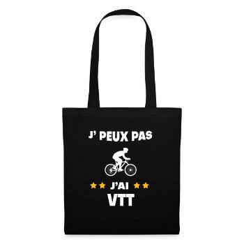 Je peux pas j'ai VTT cadeau cycliste - Sac en tissu - noir - Devant