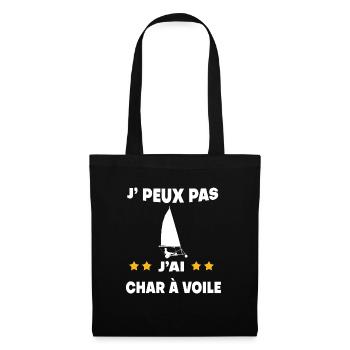 Je peux pas j'ai char à voile cadeau conducteur - Sac en tissu - noir - Devant