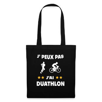Je peux pas j'ai duathlon cadeau duathlète - Sac en tissu - noir - Devant