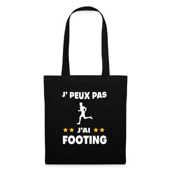 Je peux pas j'ai footing cadeau coureur - Sac en tissu - noir - Devant
