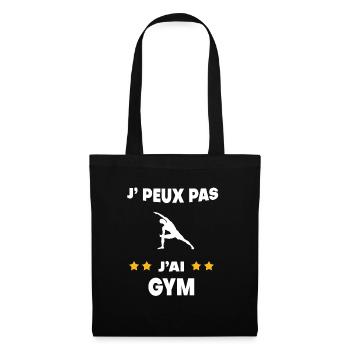 Je peux pas j'ai gym cadeau gymnaste - Sac en tissu - noir - Devant