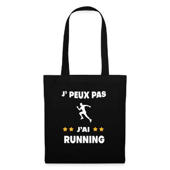 Je peux pas j'ai running cadeau coureur - Sac en tissu - noir - Devant