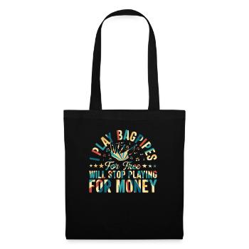 Funny Bagpipe Player - Funny Bagpiper - Sac en tissu - noir - Devant