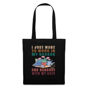 I just want to work in my garden- Cat Cats - Tote Bag - black - Front