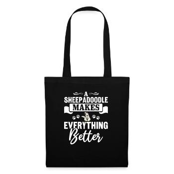 Sheepadoodle Doodle Dog - Tote Bag - black - Front