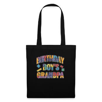 Birthday boy Grandpa building blocks - Tote Bag - black - Front