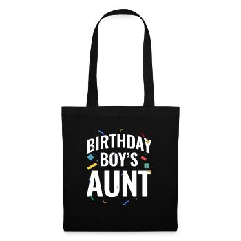 Blocs de construction de la tante du garçon d’anniversaire - Sac en tissu - noir - Devant