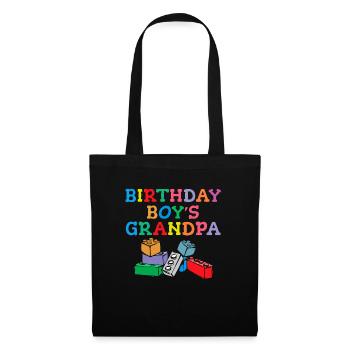 Birthday boy Grandpa building blocks - Tote Bag - black - Front