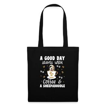 Sheepadoodle Doodle Dog - Tote Bag - black - Front