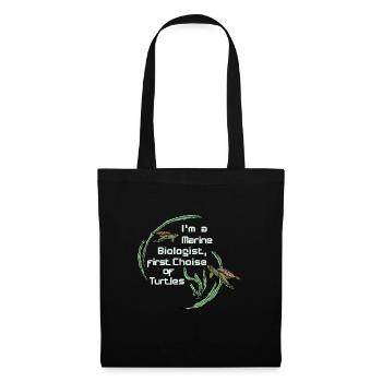 Biologiste marin Plongée tortue - Sac en tissu - noir - Devant