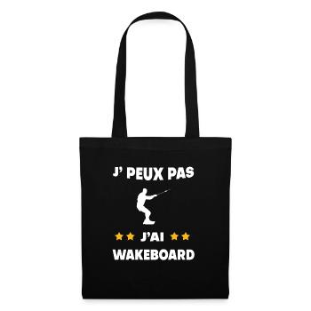 Je peux pas j'ai wakeboard cadeau wakeboardeur - Sac en tissu - noir - Devant