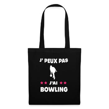 Je peux pas j'ai bowling femme bouliste - Sac en tissu - noir - Devant