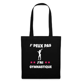 Je peux pas j'ai gymnastique femme gymnaste - Sac en tissu - noir - Devant