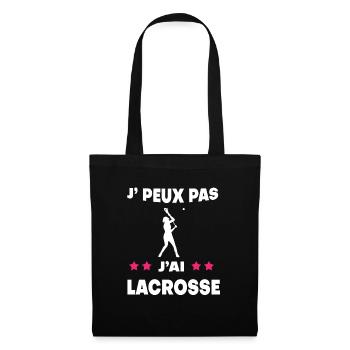 Je peux pas j'ai lacrosse femme hockeyeuse - Sac en tissu - noir - Devant