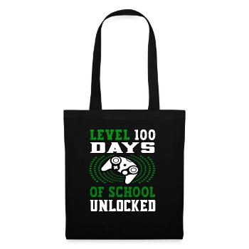 Level 100 Days of school unlocked green - Tote Bag - black - Front