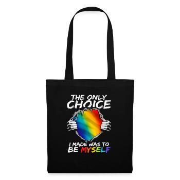 LGBT Herz Regenbogenfarben Pride-Monat - Stoffbeutel - Schwarz - Vorne