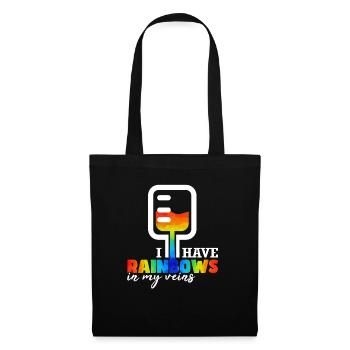 Ich habe Regenbogen in meinen Adern - Stoffbeutel - Schwarz - Vorne