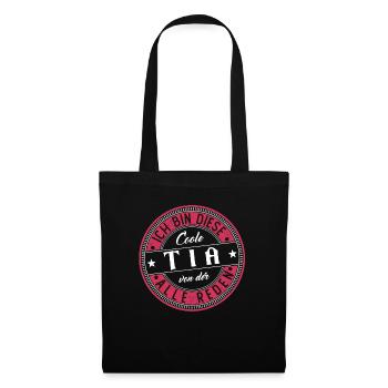 Tia Geschenkidee Geschenk Geburtstag - Stoffbeutel - Schwarz - Vorne