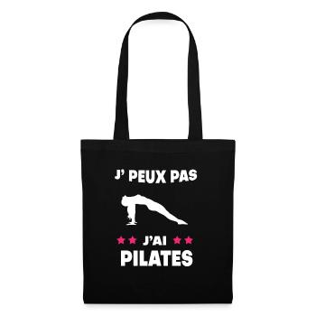Je peux pas j'ai pilates femme gymnaste - Sac en tissu - noir - Devant