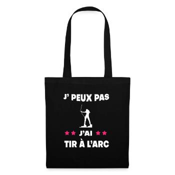 Je peux pas j'ai tir à l'arc femme archère - Sac en tissu - noir - Devant