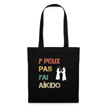 Je peux pas j'ai aïkido vintage drôle - Sac en tissu - noir - Devant