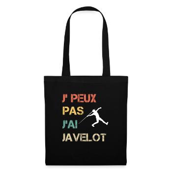 Je peux pas j'ai javelot vintage drôle - Sac en tissu - noir - Devant