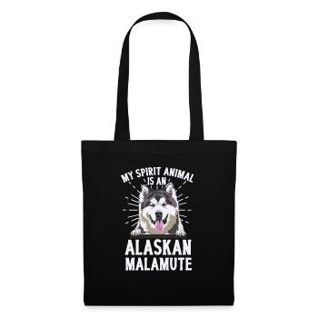 Alaskan Malamute Hund - Stoffbeutel - Schwarz - Vorne