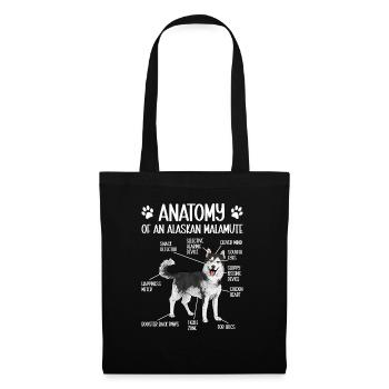 Alaskan Malamute Hund - Stoffbeutel - Schwarz - Vorne